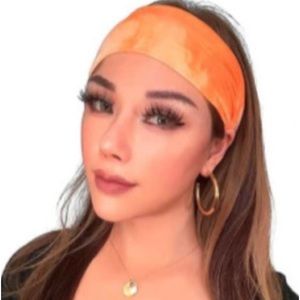 Orange And White Tie Dye Anti-Slip Elastic Headband